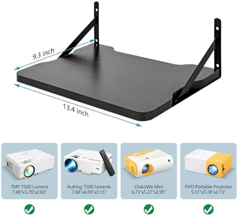 Black Small Mini Projector Shelf for Router and Modem