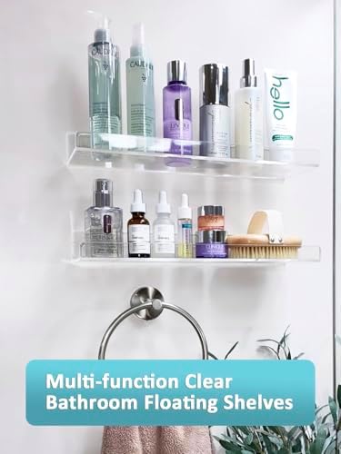 Albumgit 4 Pack Clear Floating Wall Shelves