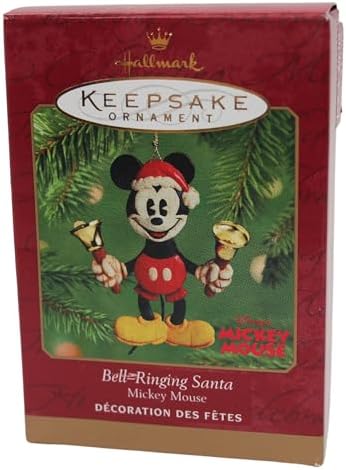 Hallmark QXD4125 Bell-Ringing Santa Mickey Mouse 2001 Ornament