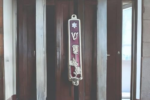Yaliland 35 Inch Gold Plated Mezuzah Case for Door