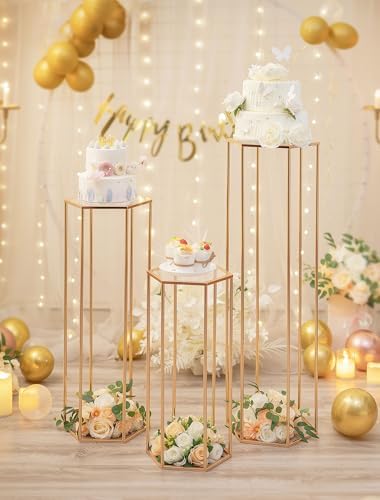 Cylinder Pedestal Stands for Party 3PCS Cake Table Stand
