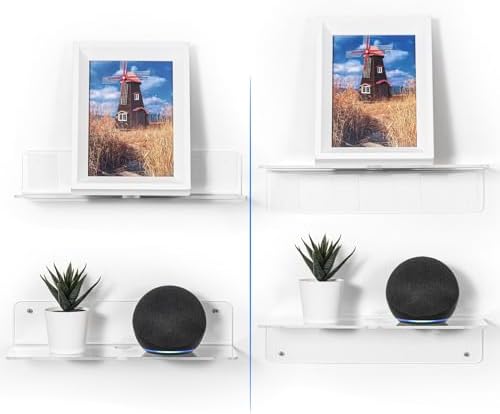 OAPRIRE Clear Acrylic Floating Shelves Set of 2