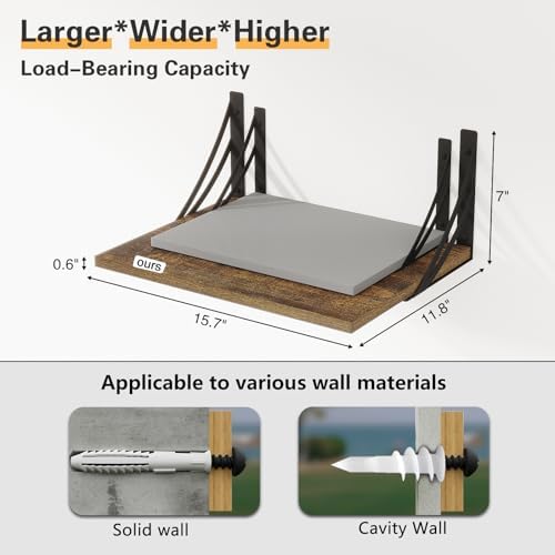Deep Floating Shelves for Wall 12 Inch Deep Storage Shelves