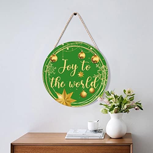 Farmhouse Front Door Hanger Christmas Gold Wreath Decoration