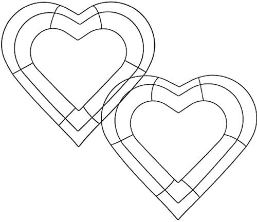 12 Inch Heart Shaped Wire Wreath Set of 2