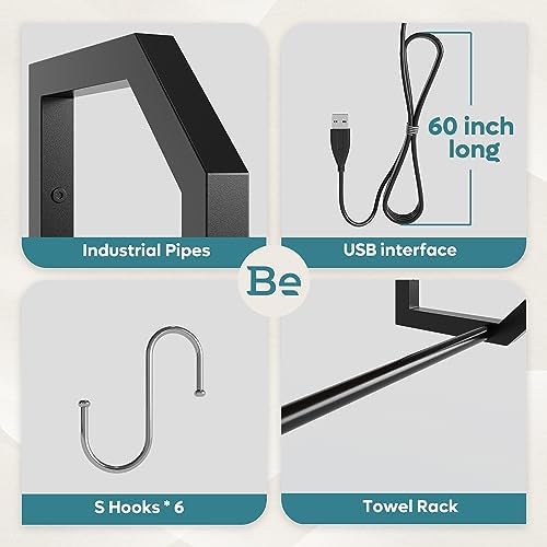 Bestier Gaming Floating Shelves with LED Lights