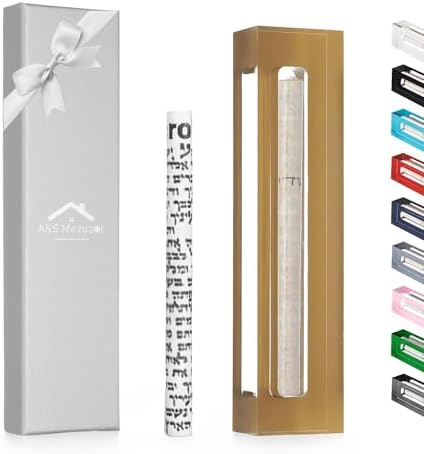 AS Mezuzah Acrylic Case for Door - Gold 6 Inches