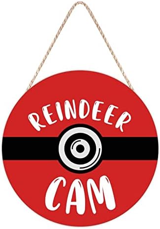 Farmhouse Door Hanger Funny Elf Surveillance Wood Sign 10x10in 1