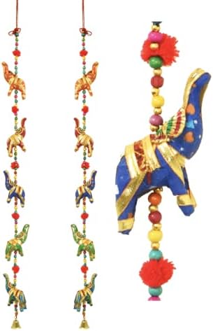 Set of 2 Traditional Elephant Door Decor Hanging Ornament