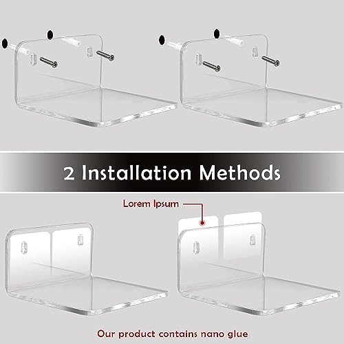 Clear Acrylic Floating Wall Shelf 3 Pack