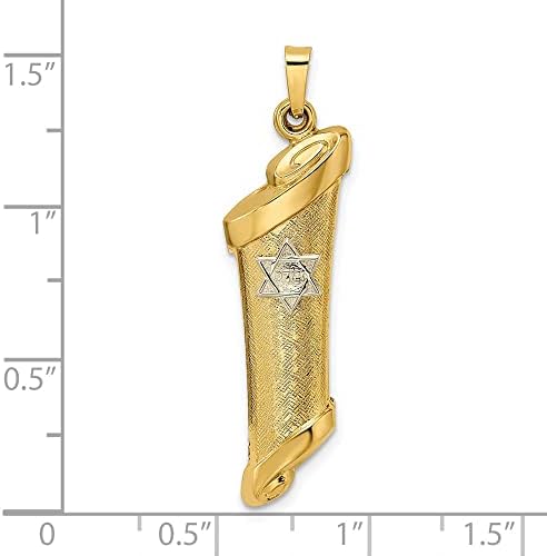 FJC Finejewelers 14kt Two Tone Gold Hollow Mezuzah Star Charm