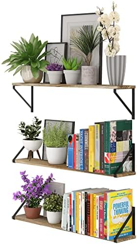 Wallniture Bora 36 Inch Floating Bookshelf Set of 3