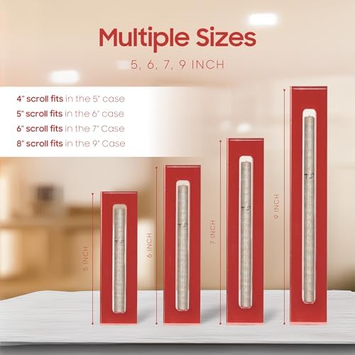 Modern Acrylic Mezuzah Case for Door - Red 6 Inch