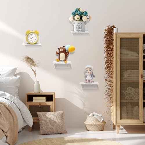 COXWANG Acrylic Wall Shelf for Plants and Decor