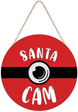 Farmhouse Door Hanger Funny Elf Surveillance Wood Sign 10x10in
