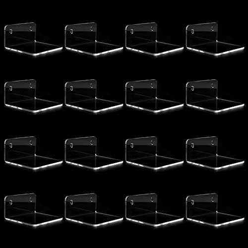 Trailwalk Acrylic Floating Shelf 16 Pack - Clear Modern Wall Storage