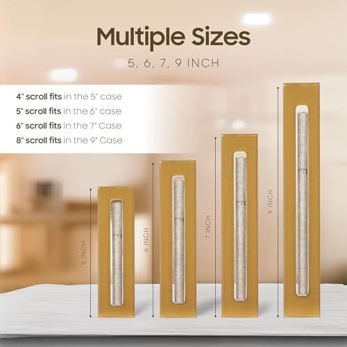 AS Mezuzah Acrylic Case for Door - Gold 6 Inches
