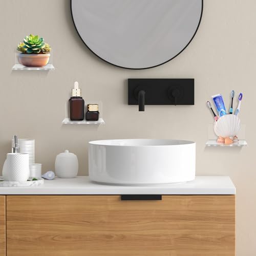 COXWANG Acrylic Wall Shelf for Plants and Decor