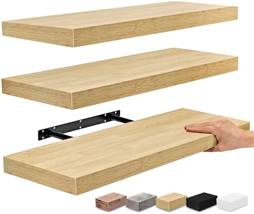 Sorbus 24 Inch Floating Wall Shelves 3 Pack
