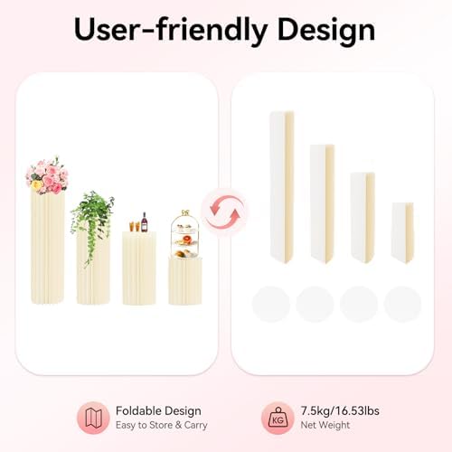 4PCS Foldable Cardboard Display Stand for Wedding Party Cakes