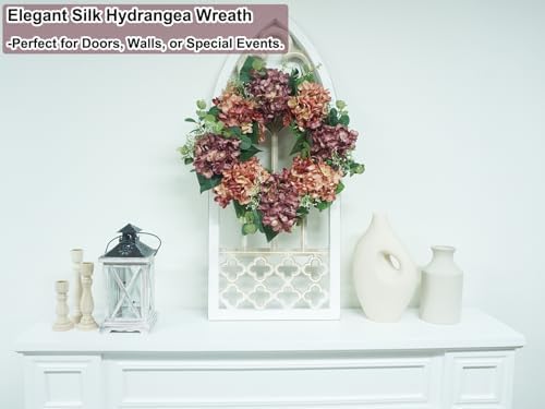 Hometrance 18 Inch Artificial Hydrangea Door Wreath