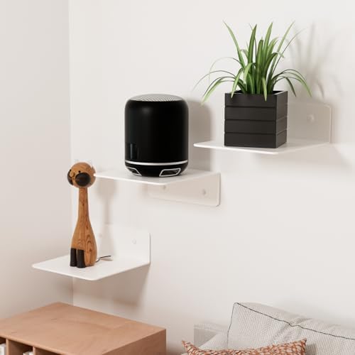 Small White Floating Shelves Set of 3 for Wall