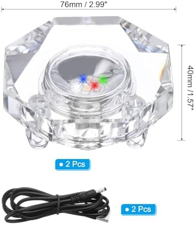 PATIKIL Crystal LED Light Base Stand 2 Pack
