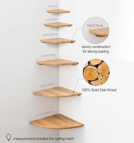 Conamily Corner Shelf Wall Mount Floating 90 Degree