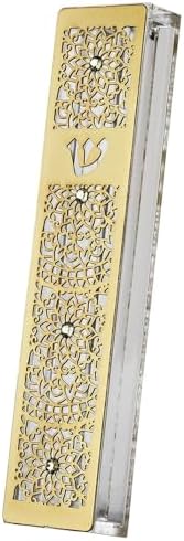 Gold Plated Acrylic Mezuzah Case Mandala