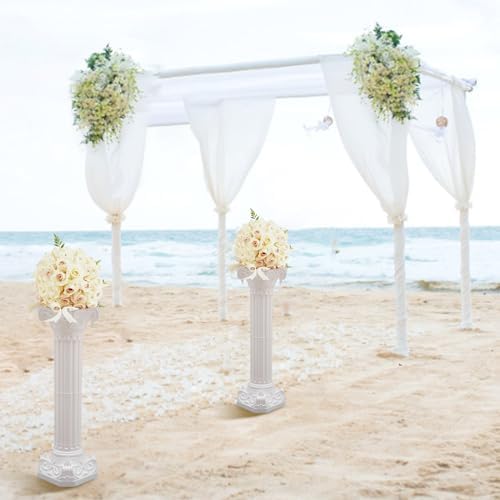 White Roman Column Stand 2Pcs 1063x3465 Inch Wedding Decor