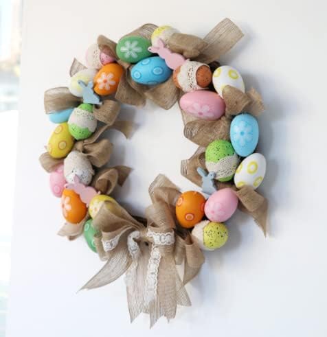 48 Inch Christmas Wreath with Easter Egg and Gnome Decorations