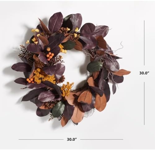 SAFAVIEH 30 Inch Decorative Artificial Magnolia Leaf Wreath