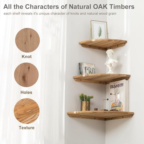 Conamily Corner Shelf Wall Mount Floating 90 Degree