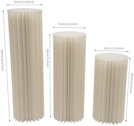 Foldable Cardboard Cylinder Stands Set of 3 for Parties