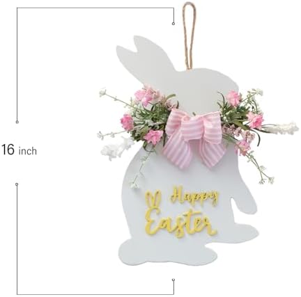 Idyllic White Easter Bunny Wreath Front Door Decor