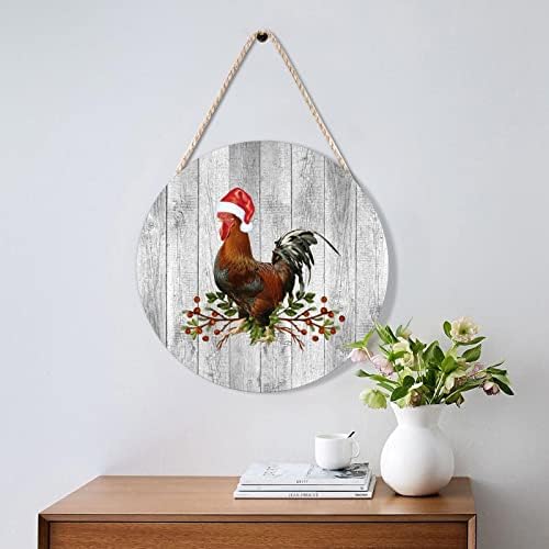 Funny Farm Animal Christmas Door Hanger 12x12in Wood Sign