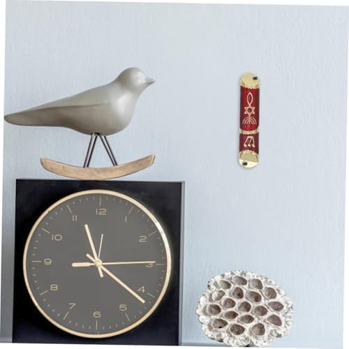 PRETYZOOM 2 Sets Elegant Metal Mezuzah with Scroll
