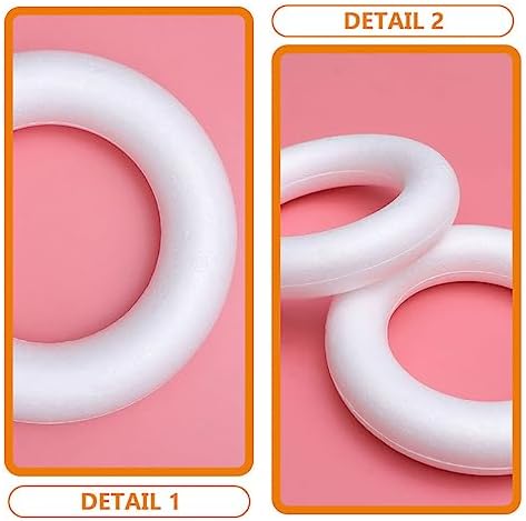 Amosfun Foam Wreath Forms 21cm for DIY Crafts