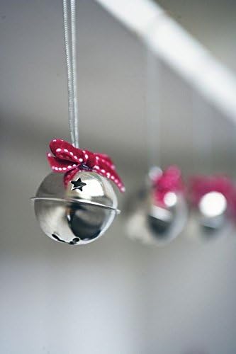 Charmed Large Christmas Star Jingle Sleigh Bell Ornament Pack of 6 Silver