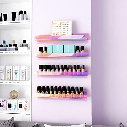 4 Pack 15 Inch Iridescent Acrylic Floating Wall Shelves
