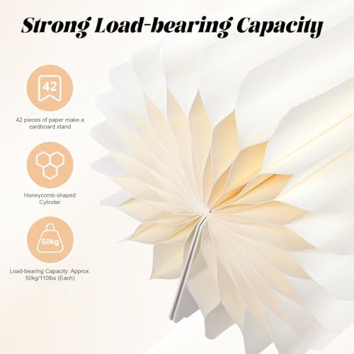 DIY Accordion Cylinder Cardboard Folding Display Stands 5PCS
