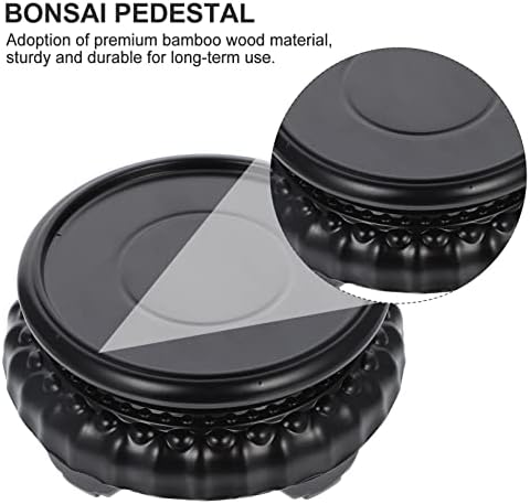 Alipis Rotating Wooden Display Pedestal for Vases and Plants