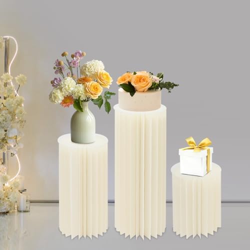 YIYIBYUS Cylinder Flowers Stand 3pcs Foldable