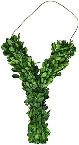 12 Inch Real Preserved Boxwood Monogram Wreath Letters