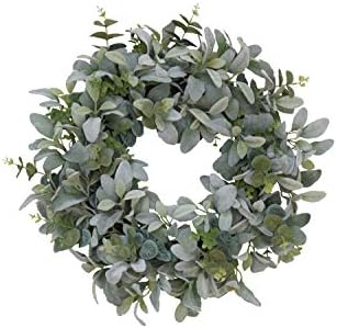 Puleo International 22 Inch Artificial Flocked Lambs Ear Wreath