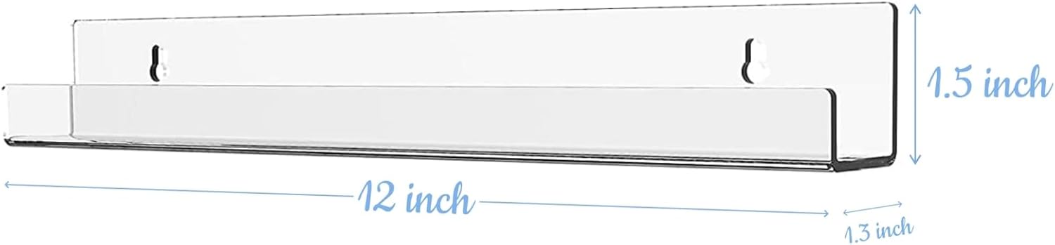 ROYALITA 4 Pack Clear Acrylic Vinyl Record Holders Wall Mount