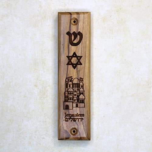 Olive Wood Mezuzah Case From Jerusalem
