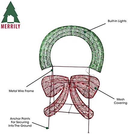 Merrily Crystal Wreath Stake 48 Inch Multi Colored