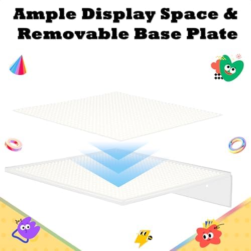 2 Pack Floating Shelves for Lego and Toy Blocks