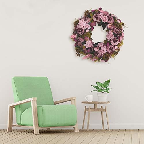 BOMAROLAN 19 Inch Artificial Peony Wreath